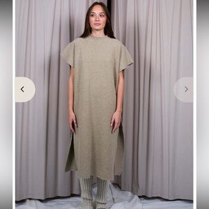 Lauren Manoogian Rib Tabard Tunic Dress 1 Pumice Oversized Knit Minimalist